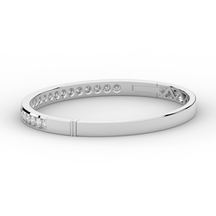 2.75CT.TW ROUND LAB CHANNEL SET DIAMOND BANGLE - Nazarelle