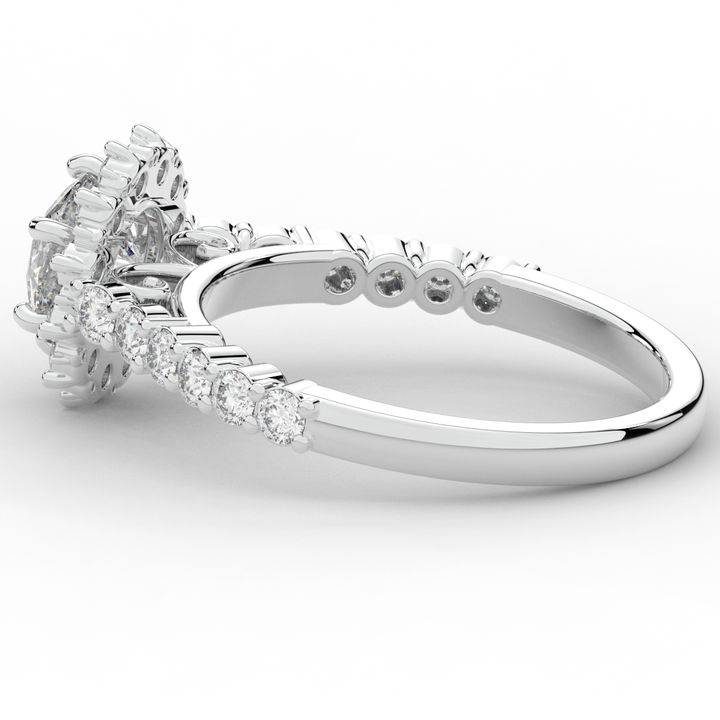 1.60CT.TW ROUND LAB DIAMOND HALO ENGAGEMENT RING - Nazarelle