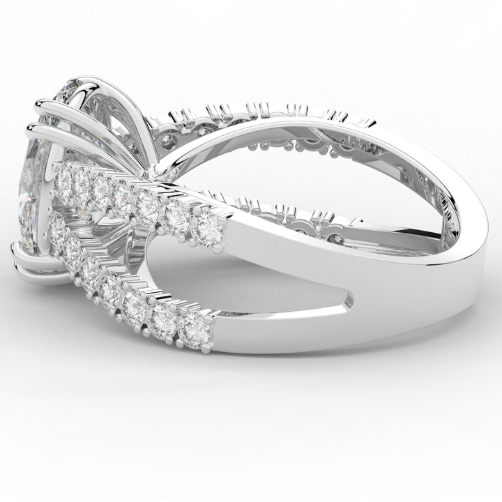 3.75CT.TW OVAL LAB DIAMOND SPLIT BAND ENGAGEMENT RING