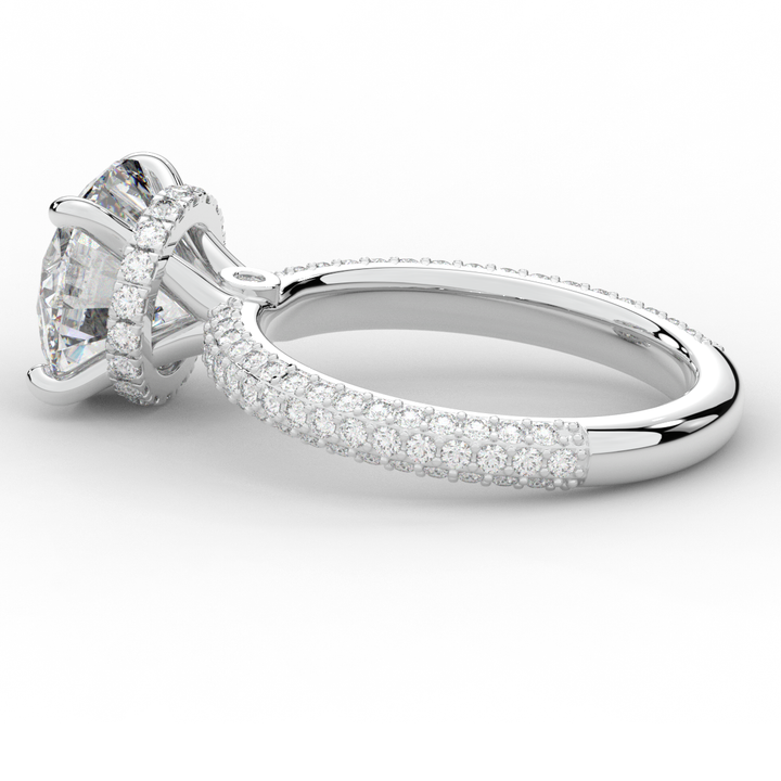 3.60CT.TW ROUND LAB DIAMOND SOLITAIRE ENGAGEMENT RING - Nazarelle