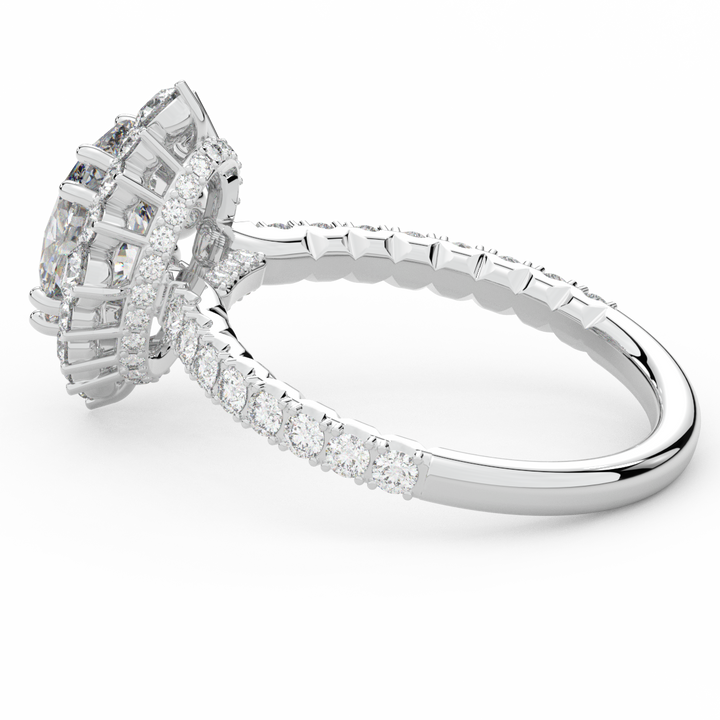 2.80CT.TW OVAL LAB DIAMOND HALO ENGAGEMENT RING - Nazarelle
