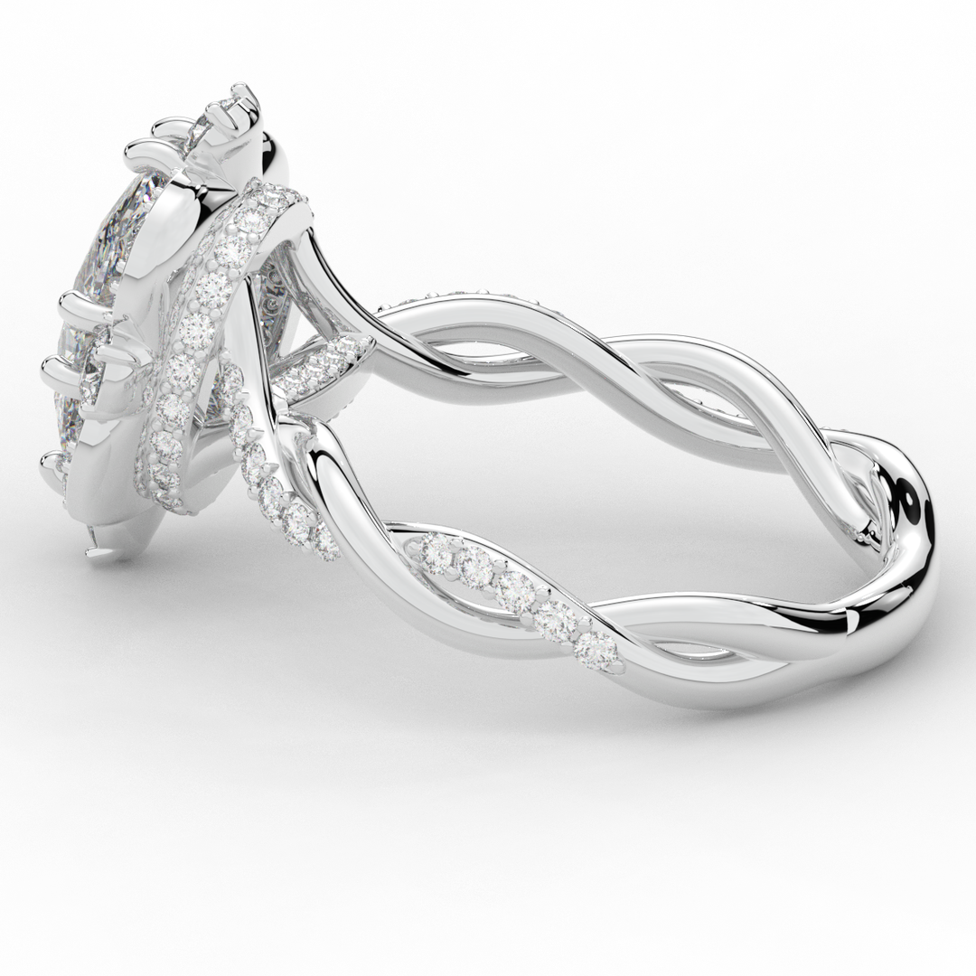 2.70CT.TW OVAL LAB DIAMOND HALO ENGAGEMENT RING - Nazarelle