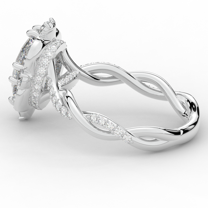 2.70CT.TW OVAL LAB DIAMOND HALO ENGAGEMENT RING - Nazarelle