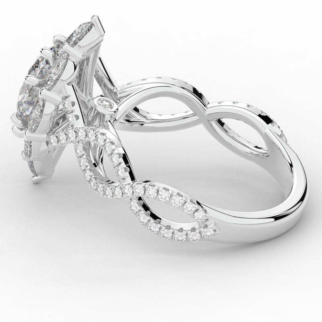 3.00CT.TW OVAL LAB DIAMOND HALO ENGAGEMENT RING - Nazarelle