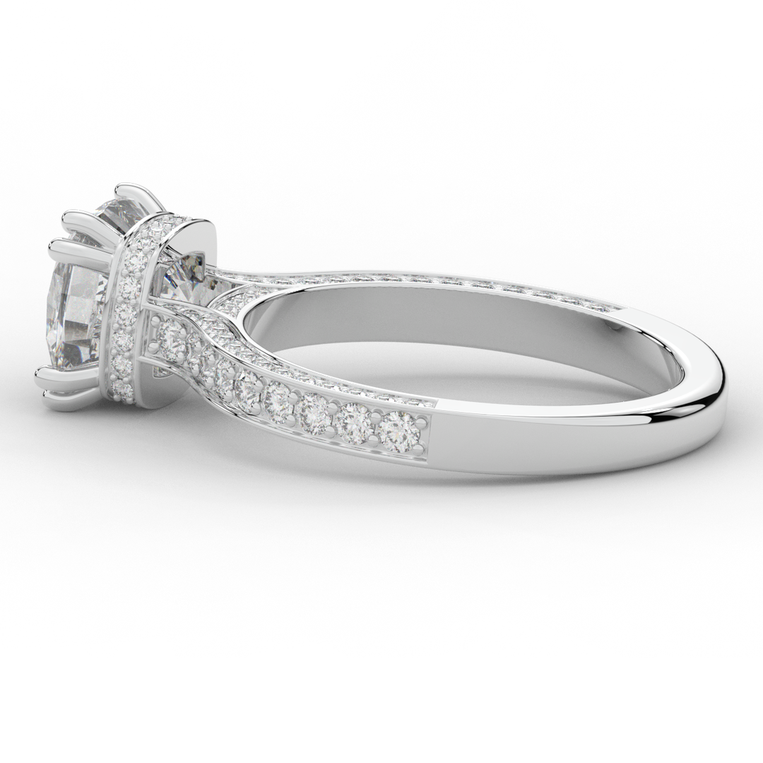 2.60CT.TW CUSHION LAB DIAMOND SOLITAIRE ENGAGEMENT RING - Nazarelle