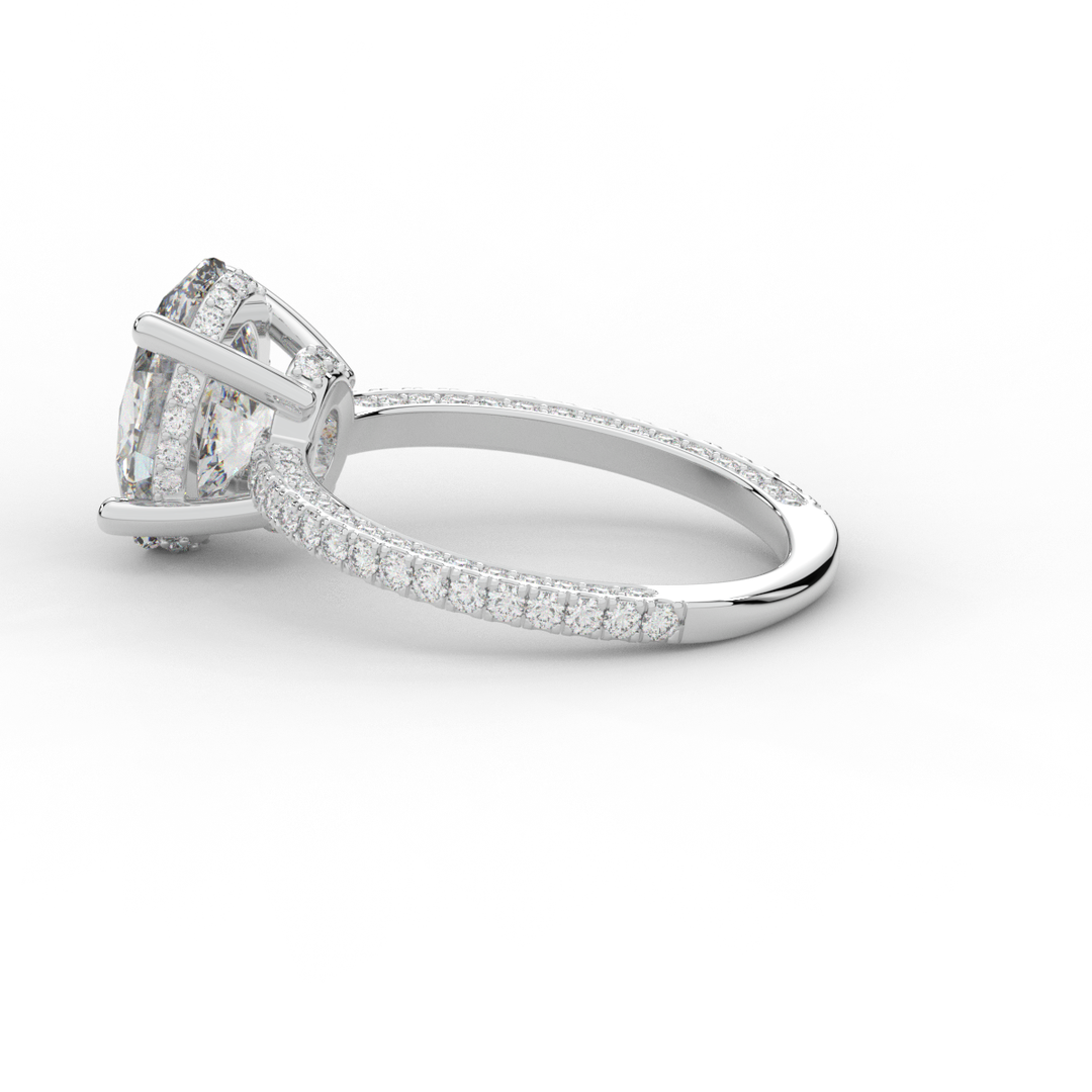 3.15CT.TW OVAL LAB DIAMOND SOLITAIRE ENGAGEMENT RING - Nazarelle
