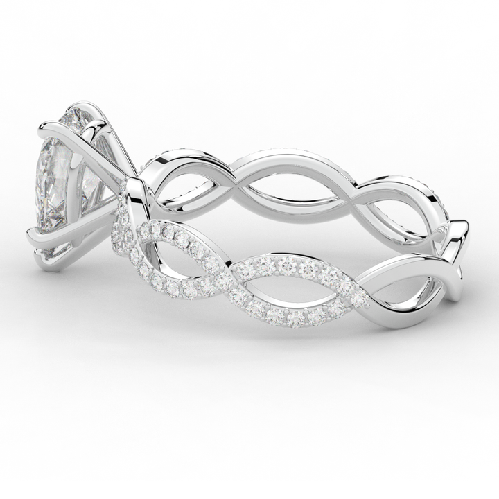1.30CT.TW PEAR LAB DIAMOND TWIST BAND ENGAGEMENT RING - Nazarelle