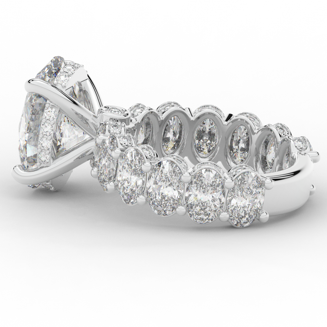 10.90CT.TW OVAL LAB DIAMOND SOLITAIRE ENGAGEMENT RING - Nazarelle