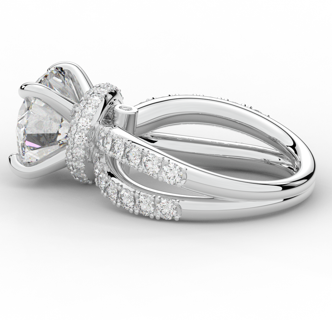 6.25CT.TW ROUND LAB DIAMOND ENGAGEMENT RING - Nazarelle