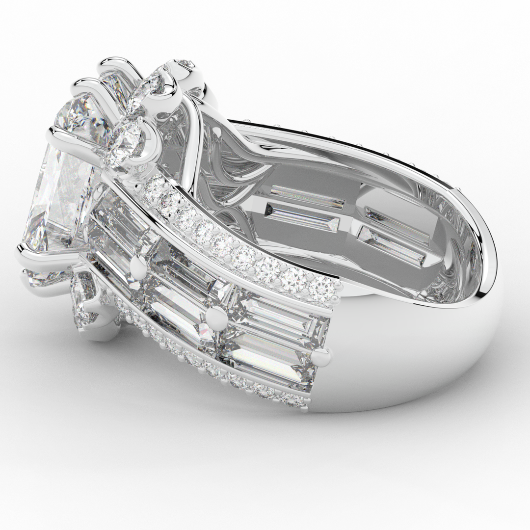 8.25CT.TW RADIANT LAB DIAMOND HALO ENGAGEMENT RING - Nazarelle