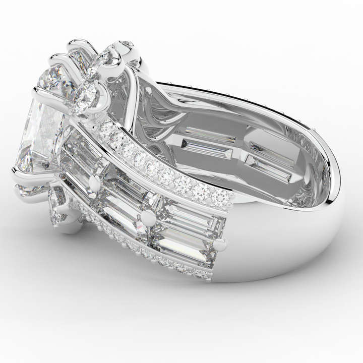 8.25CT.TW RADIANT LAB DIAMOND HALO ENGAGEMENT RING - Nazarelle