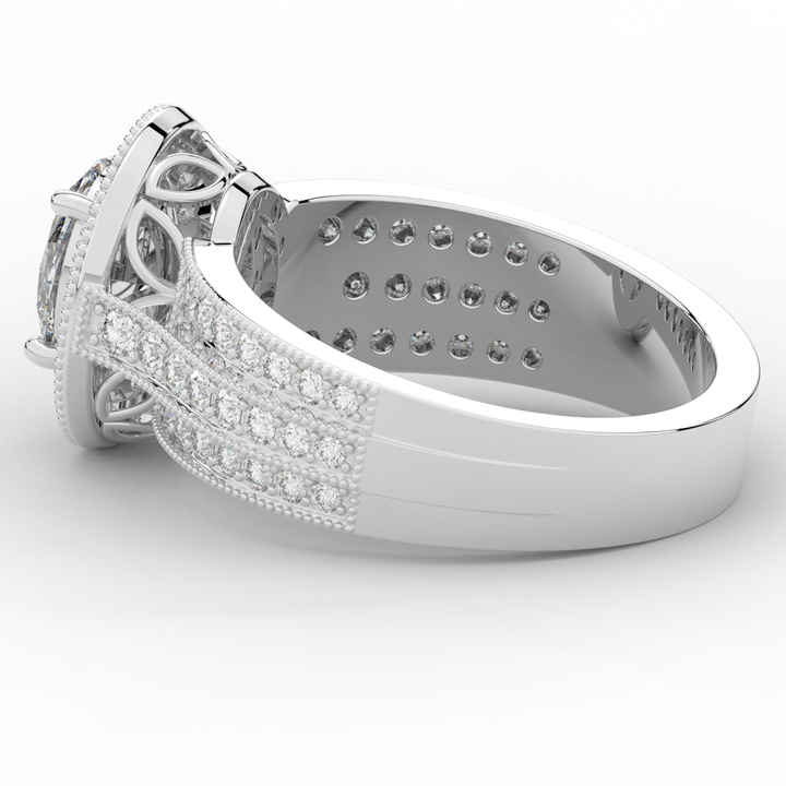 1.80CT.TW OVAL LAB DIAMOND HALO ENGAGEMENT RING - Nazarelle