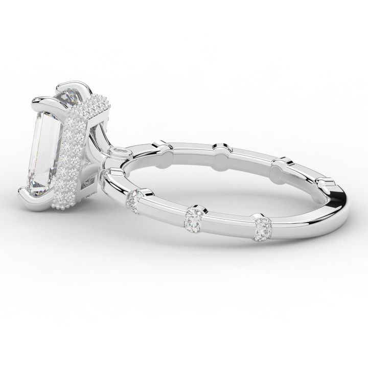 2.60CT.TW RADIANT LAB DIAMOND UNDERHALO SOLITAIRE ENGAGEMENT RING - Nazarelle