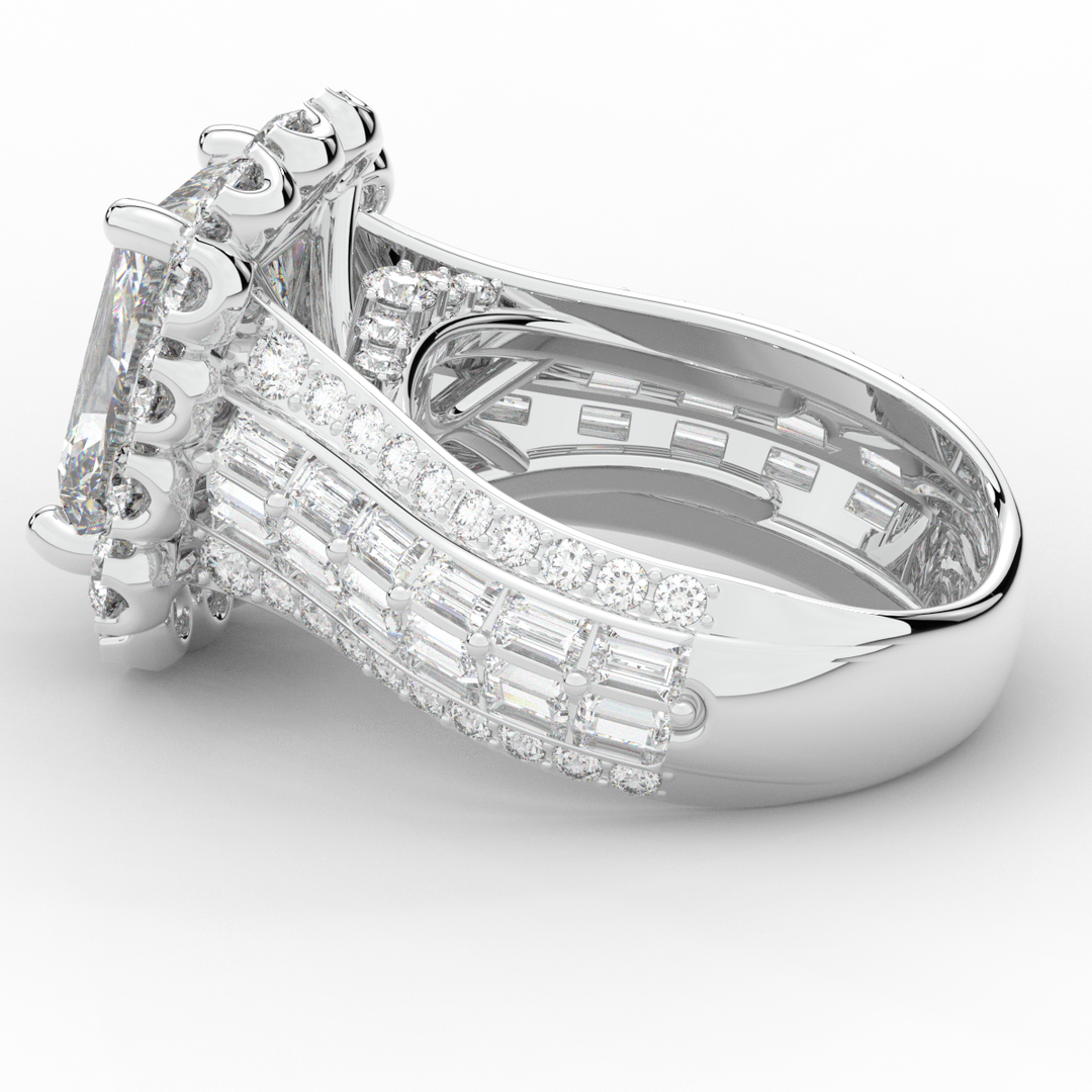 8.00CT.TW RADIANT LAB DIAMOND HALO ENGAGEMENT RING - Nazarelle