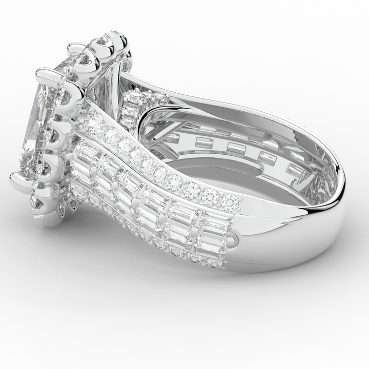 8.00CT.TW RADIANT LAB DIAMOND HALO ENGAGEMENT RING - Nazarelle