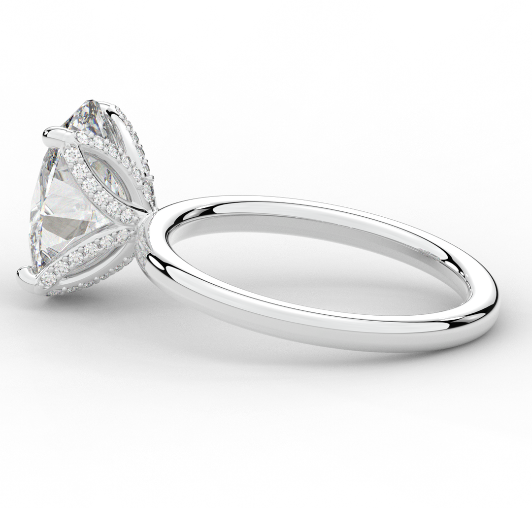 3.10CT.TW OVAL LAB DIAMOND ENGAGEMENT RING - Nazarelle