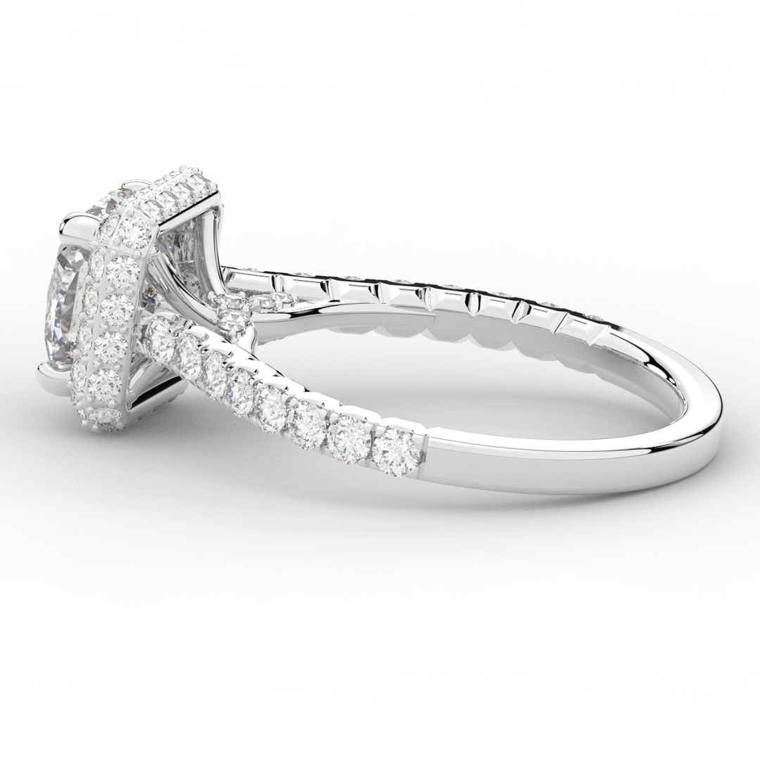 2.75CT.TW CUSHION LAB DIAMOND HALO ENGAGEMENT RING - Nazarelle