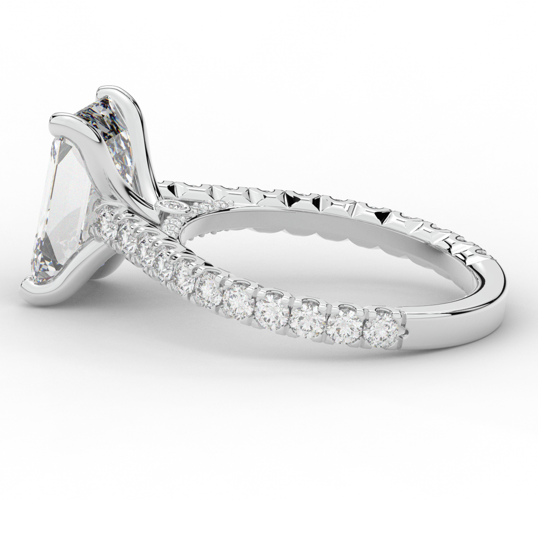 4.25CT.TW EMERALD CUT LAB DIAMOND SOLITAIRE ENGAGEMENT RING - Nazarelle
