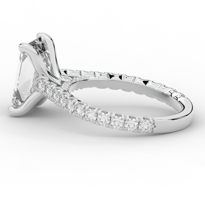 4.25CT.TW EMERALD CUT LAB DIAMOND SOLITAIRE ENGAGEMENT RING - Nazarelle
