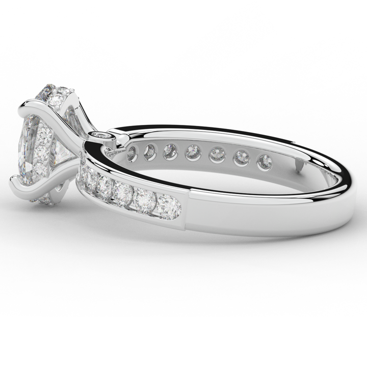 1.95CT.TW OVAL LAB DIAMOND UNDERHALO ENGAGEMENT RING - Nazarelle