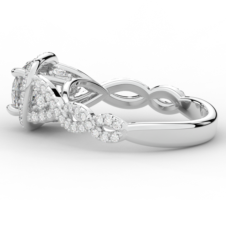1.30CT.TW ROUND LAB DIAMOND HALO ENGAGEMENT RING - Nazarelle