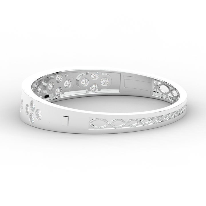 4.10CT.TW ROUND LAB DIAMOND BEZEL SET BANGLE - Nazarelle