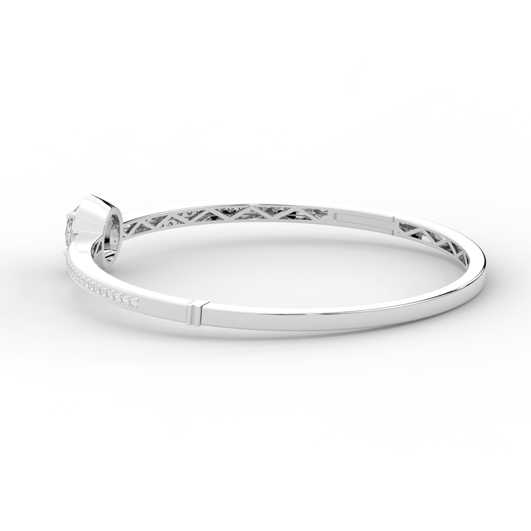1.40CT.TW OVAL AND ROUND LAB DIAMOND BANGLE - Nazarelle