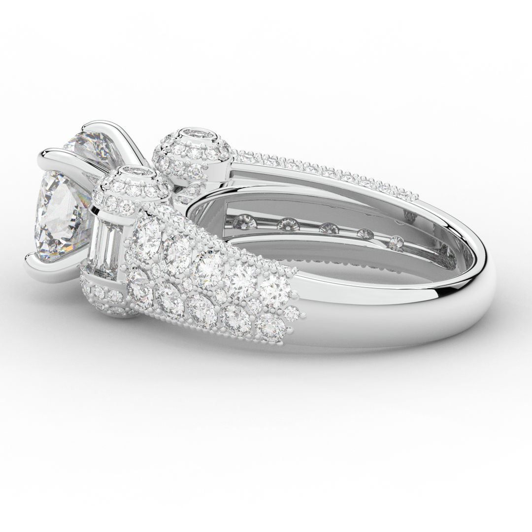 4.75CT.TW CUSHION LAB DIAMOND ENGAGEMENT RING - Nazarelle
