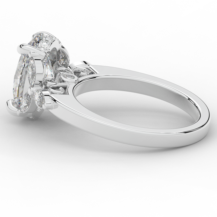 2.85CT.TW OVAL LAB DIAMOND ENGAGEMENT RING - Nazarelle