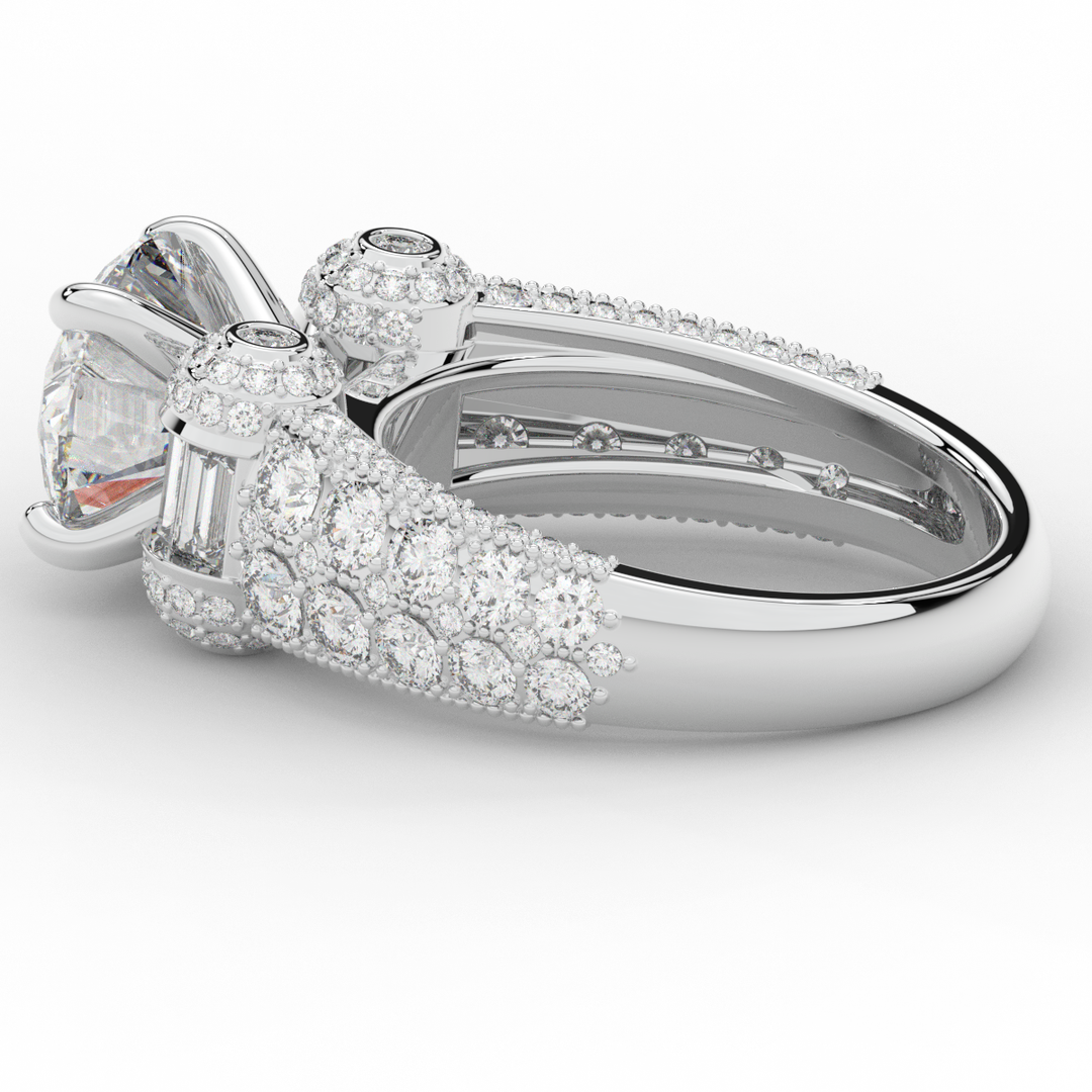 4.75CT.TW ROUND LAB DIAMOND ENGAGEMENT RING - Nazarelle