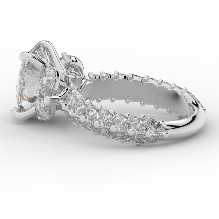 5.25CT.TW OVAL LAB DIAMOND HALO ENGAGEMENT RING - Nazarelle