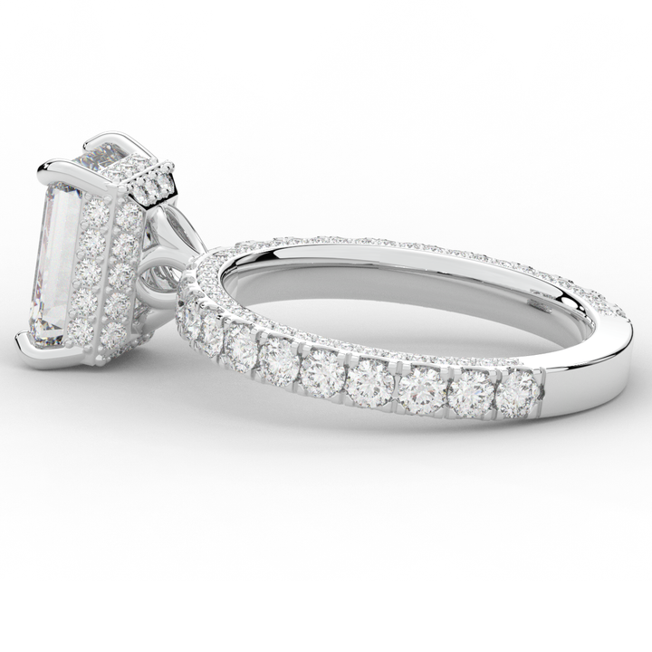 3.00CT.TW EMERALD CUT LAB DIAMOND ENGAGEMENT RING - Nazarelle
