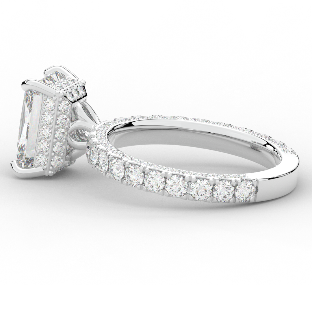 3.00CT.TW RADIANT LAB DIAMOND ENGAGEMENT RING - Nazarelle