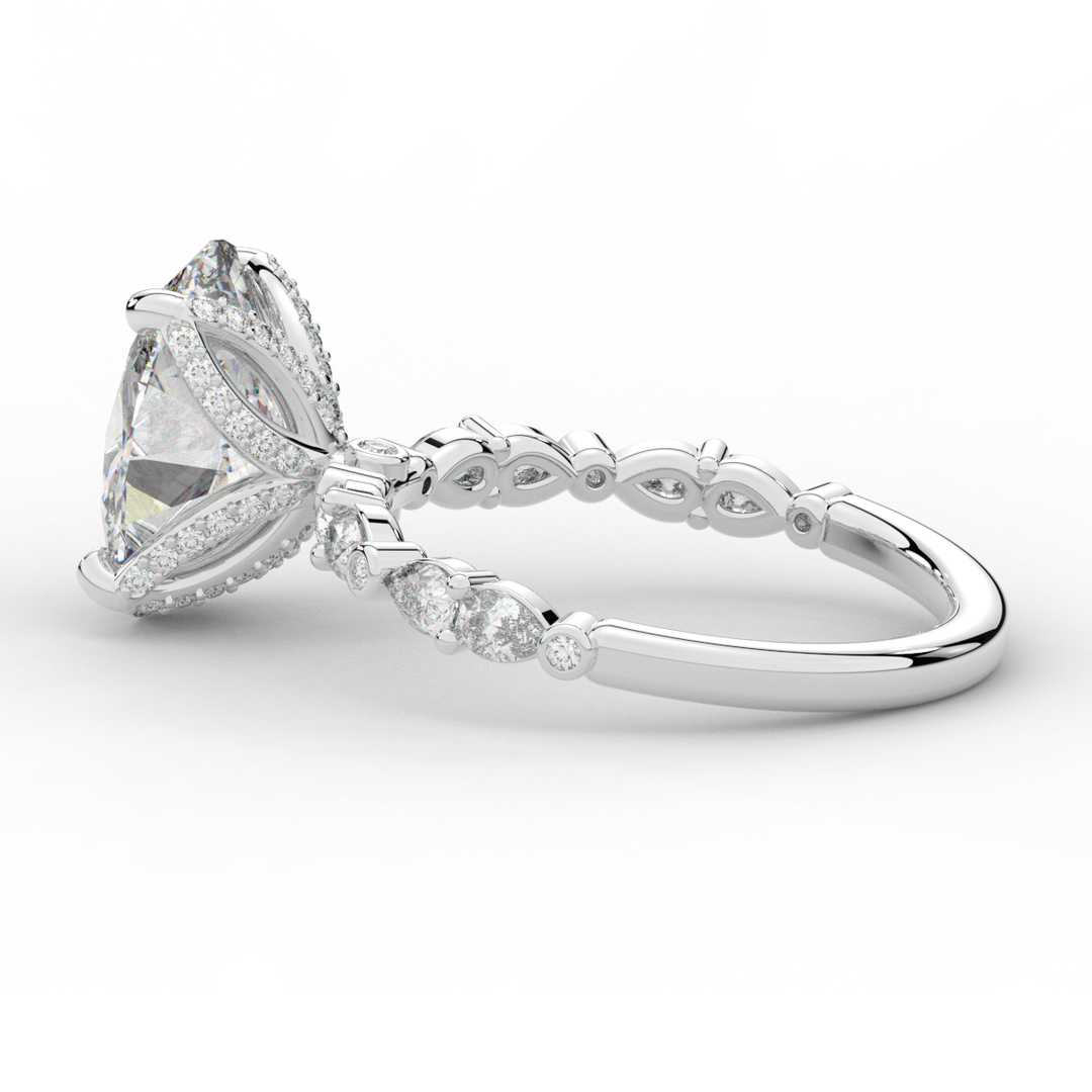 3.60CT.TW OVAL LAB DIAMOND SOLITAIRE ENGAGEMENT RING - Nazarelle