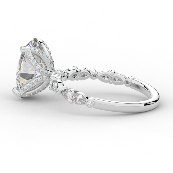 3.60CT.TW OVAL LAB DIAMOND SOLITAIRE ENGAGEMENT RING - Nazarelle
