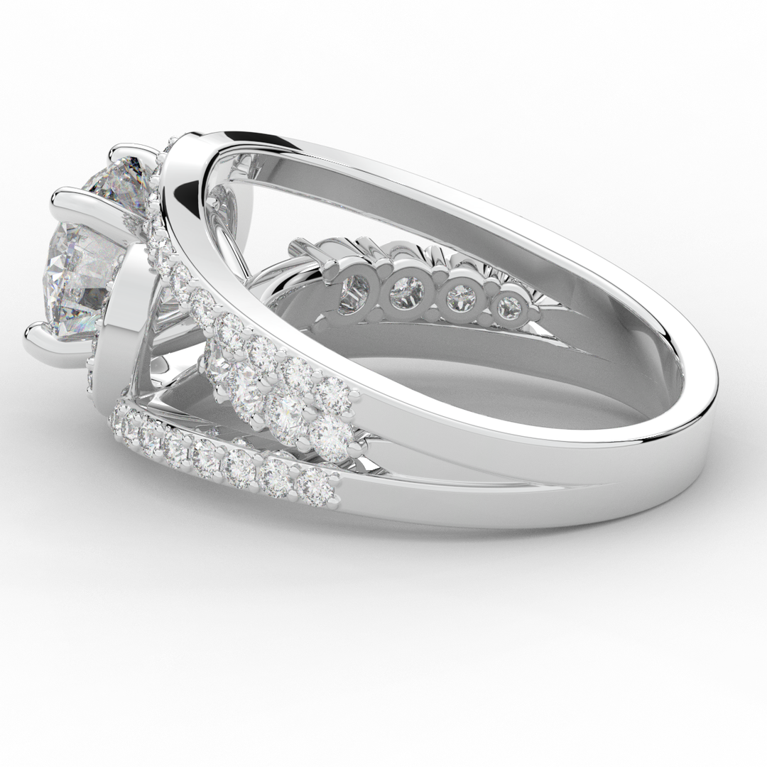 3.30CT.TW ROUND LAB DIAMOND ENGAGEMENT RING - Nazarelle