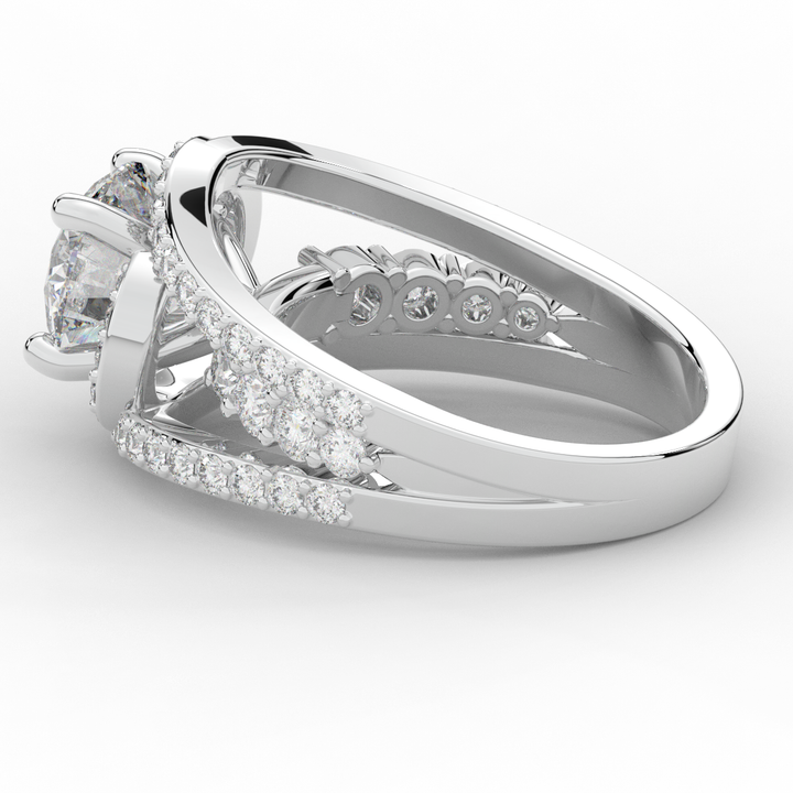 3.30CT.TW ROUND LAB DIAMOND ENGAGEMENT RING - Nazarelle