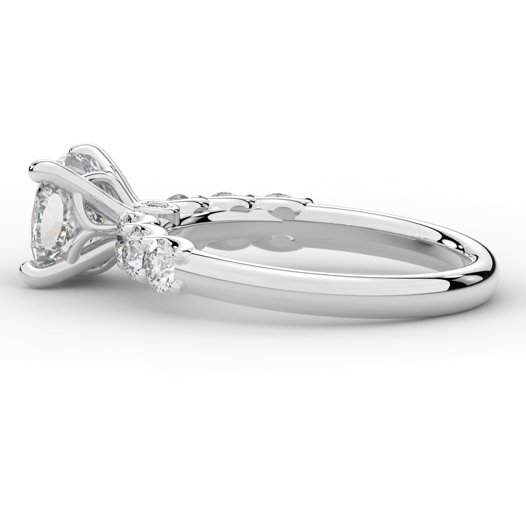 2.60CT.TW CUSHION LAB DIAMOND SOLITAIRE ENGAGEMENT RING - Nazarelle