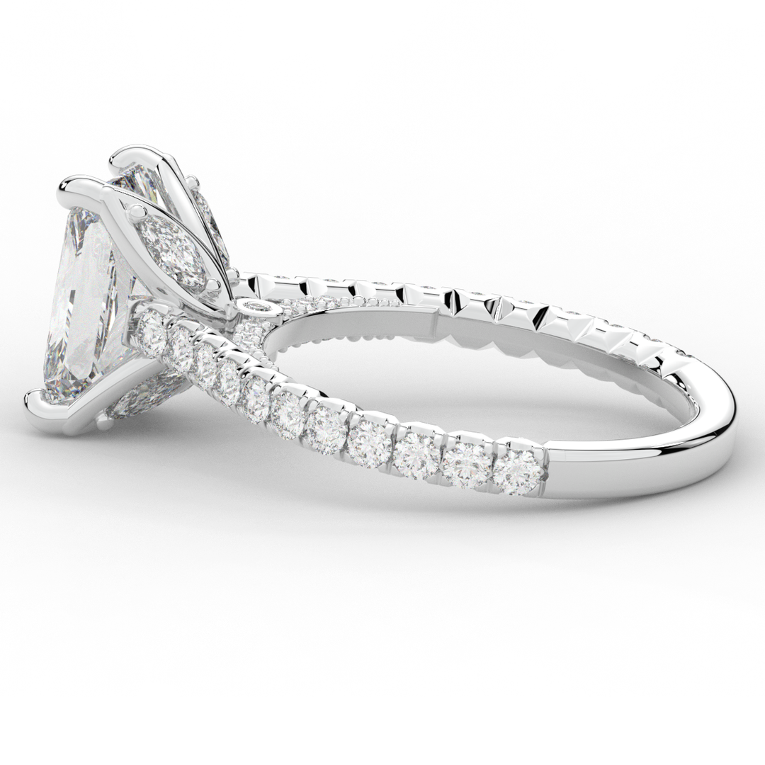 2.70CT.TW RADIANT LAB DIAMOND SOLITAIRE ENGAGEMENT RING - Nazarelle