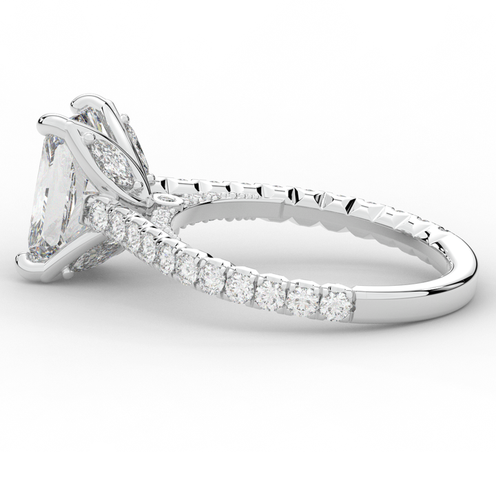 2.70CT.TW RADIANT LAB DIAMOND SOLITAIRE ENGAGEMENT RING - Nazarelle