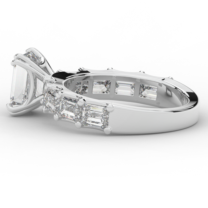 3.75CT.TW EMERALD CUT LAB DIAMOND SOLITAIRE ENGAGEMENT RING