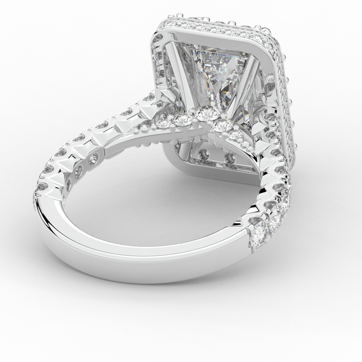4.50CT.TW EMERALD CUT LAB DIAMOND HALO ENGAGEMENT RING - Nazarelle