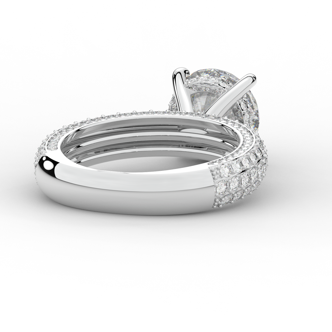 4.80CT.TW ROUND LAB DIAMOND UNDERHALO ENGAGEMENT RING - Nazarelle
