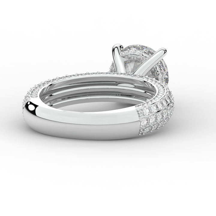 4.80CT.TW ROUND LAB DIAMOND UNDERHALO ENGAGEMENT RING - Nazarelle