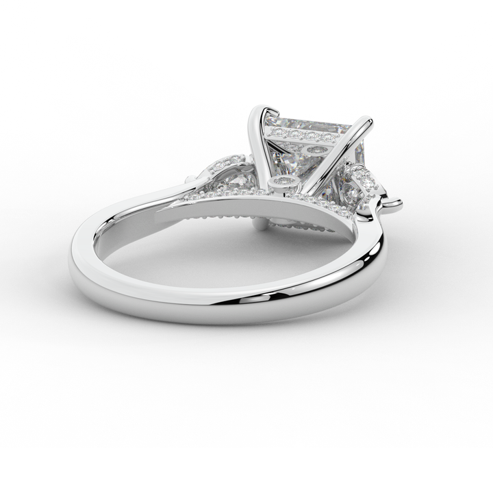 2.40CT.TW PRINCESS LAB DIAMOND 3 STONE ENGAGEMENT RING - Nazarelle