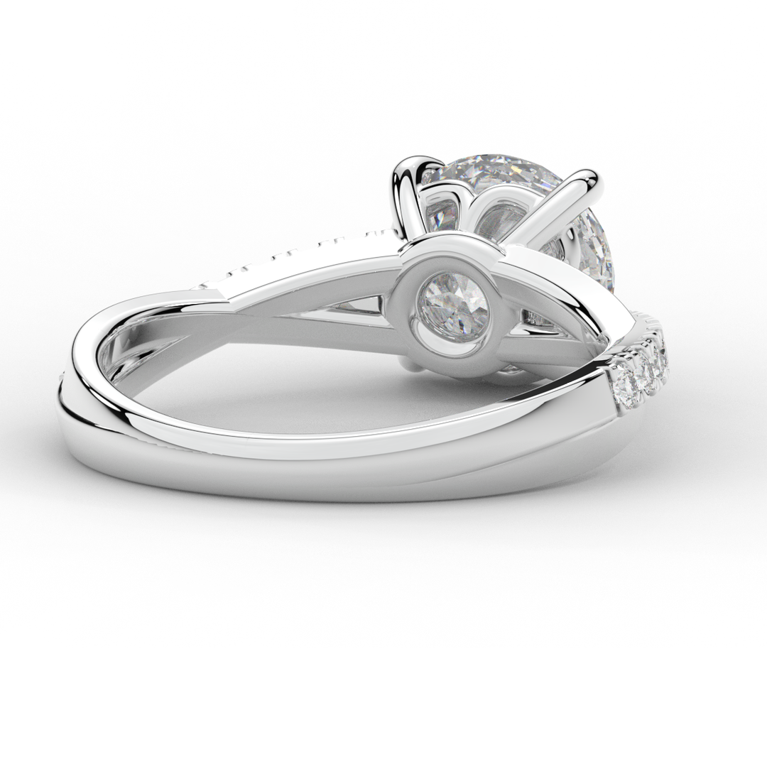 2.20CT.TW ROUND LAB DIAMOND TWISTBAND ENGAGEMENT RING