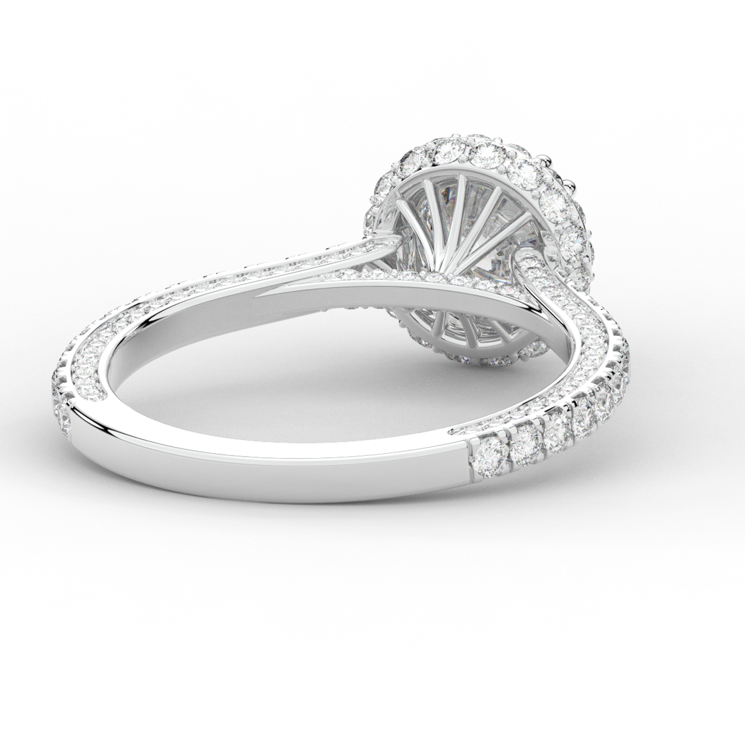 1.90CT.TW ROUND LAB DIAMOND HALO ENGAGEMENT RING - Nazarelle