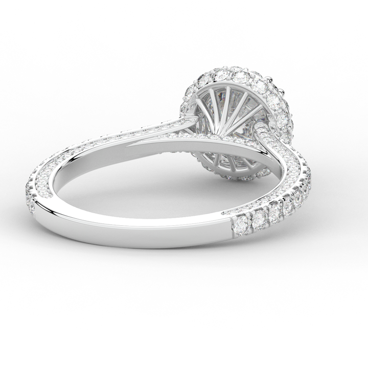 1.90CT.TW ROUND LAB DIAMOND HALO ENGAGEMENT RING - Nazarelle