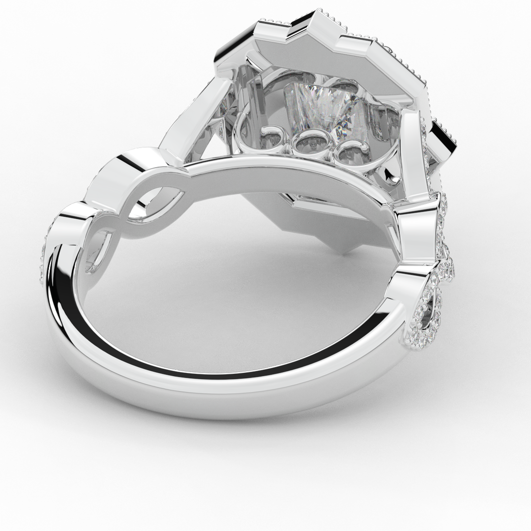 1.90CT.TW RADIANT LAB DIAMOND HALO ENGAGEMENT RING - Nazarelle