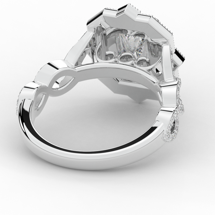 1.90CT.TW RADIANT LAB DIAMOND HALO ENGAGEMENT RING - Nazarelle